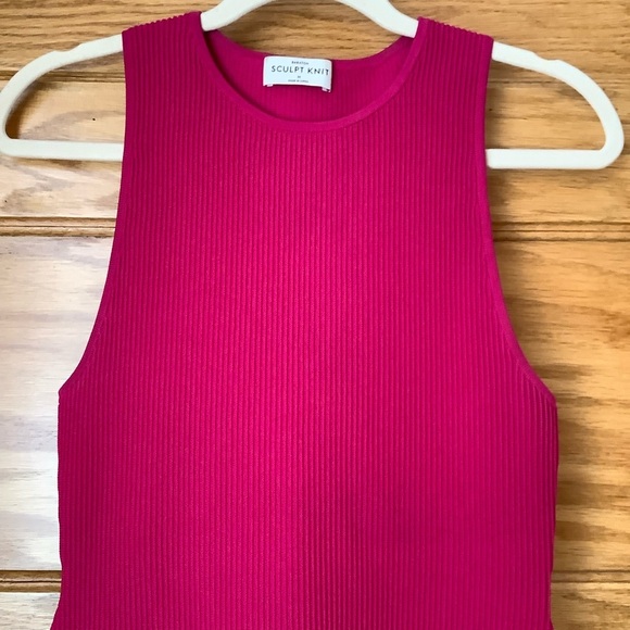 BABATON Granita Pink Sculpt Knit Racer Mini Dress Size M - Picture 6 of 13